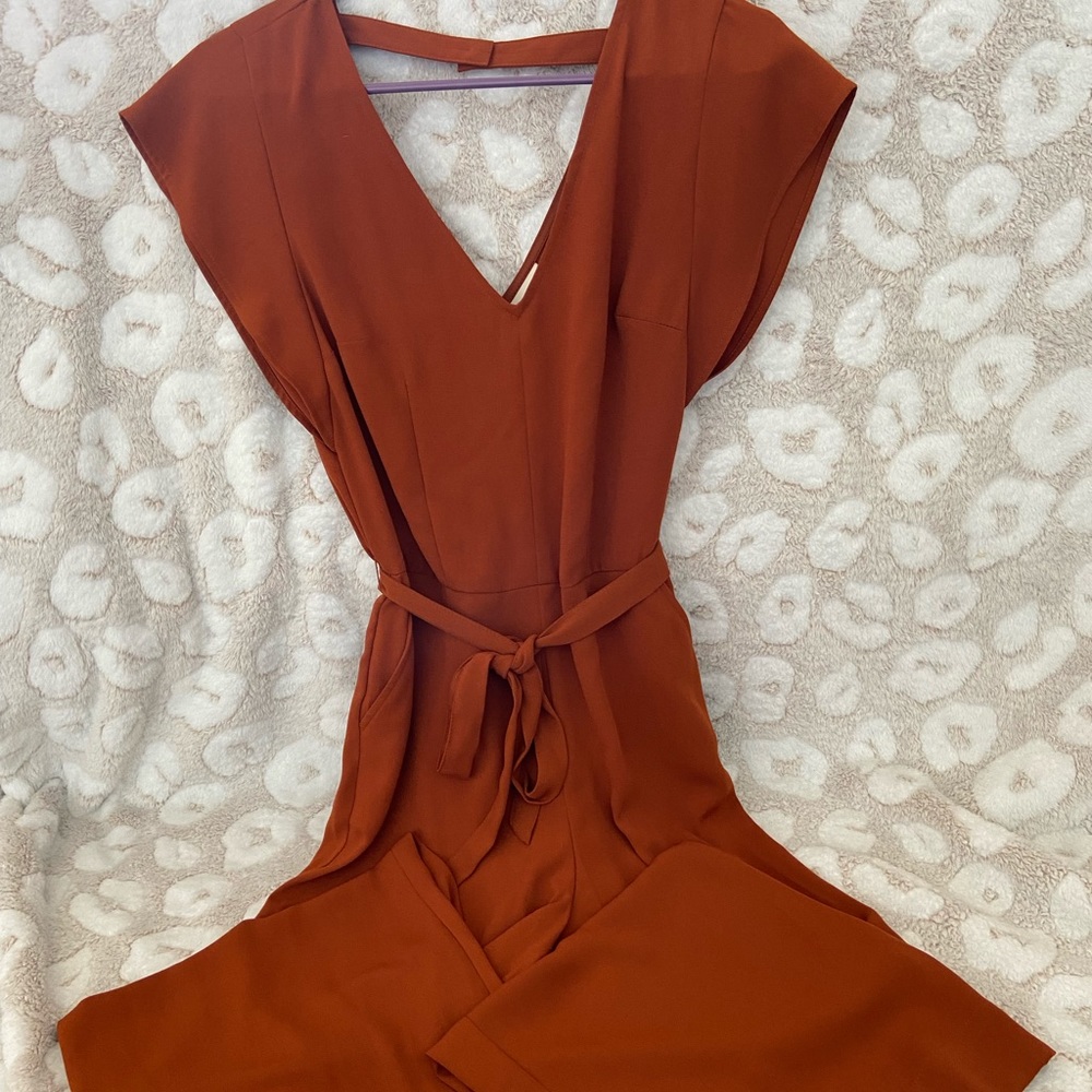Jumpsuit w/ pockets and tie belt